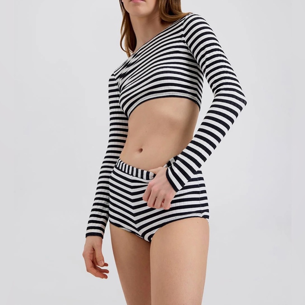 2 Piece SOLID & STRIPED Swim Set - Picture 1 of 10